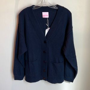 CRUSH Navy Oversized Cashmere Cardigan Size 0